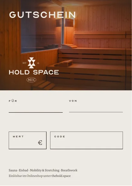 Preview of the voucher template with the sauna photo across the top half