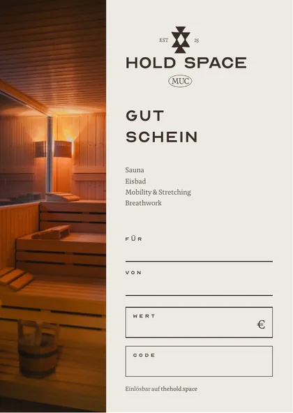 Vorschau der Vorlage mit dem Sauna-Foto als Streifen an der linken Seite und den Feldern rechts daneben
